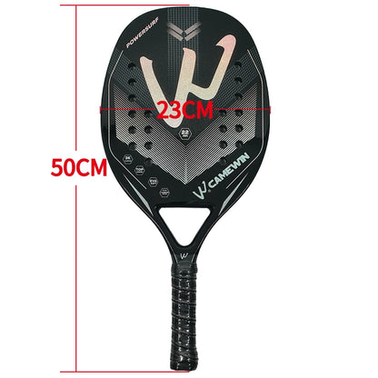 Raquete de Beach Tennis Camewin 3K Carbono Full | Superfície Áspera para Mais Efeito, Controle e Potência