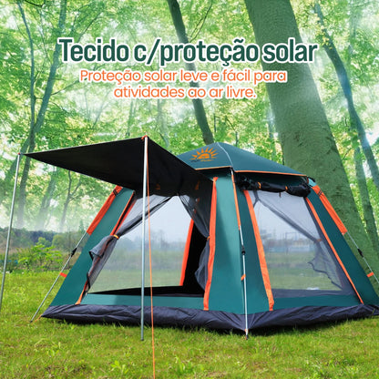 Barraca Automática Portátil para 4 Pessoas | Camping, Trilha e Proteção com Cobertura Impermeável