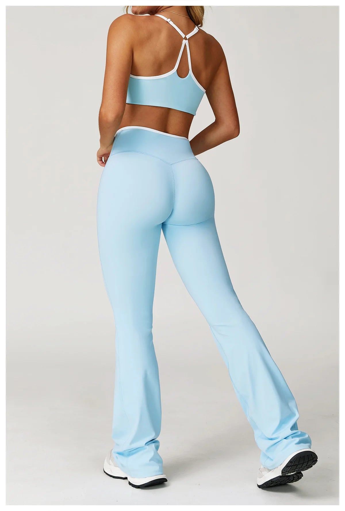 Conjunto Fitness Feminino 2 Peças Flare | Top e Calça Cintura Alta