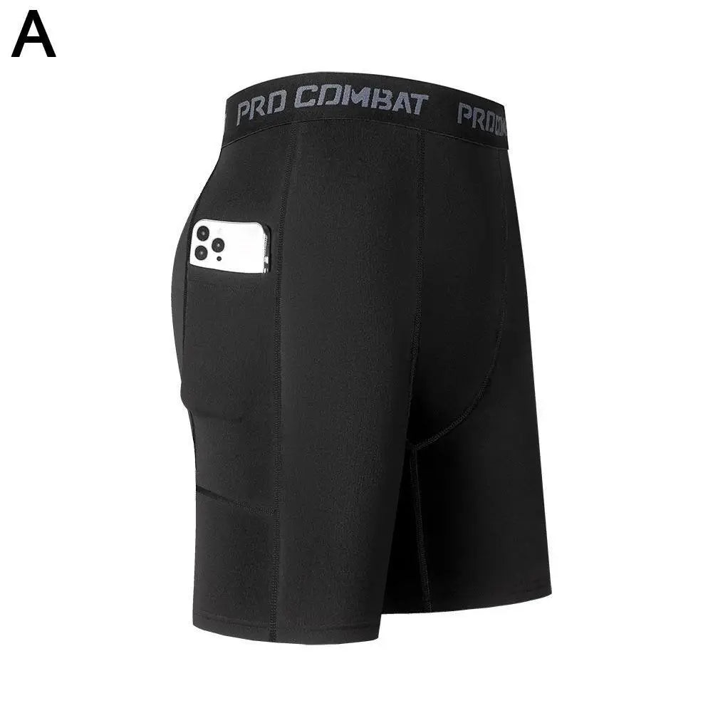 Short Masculino de Compressão com Bolso | Dry Fit, Respirável e Ideal para Corrida, Academia e Ciclismo