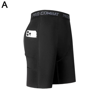Short Masculino de Compressão com Bolso | Dry Fit, Respirável e Ideal para Corrida, Academia e Ciclismo