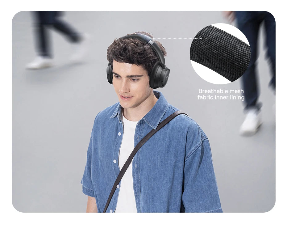 Fones sem fio com cancelamento de ruído híbrido adaptativo