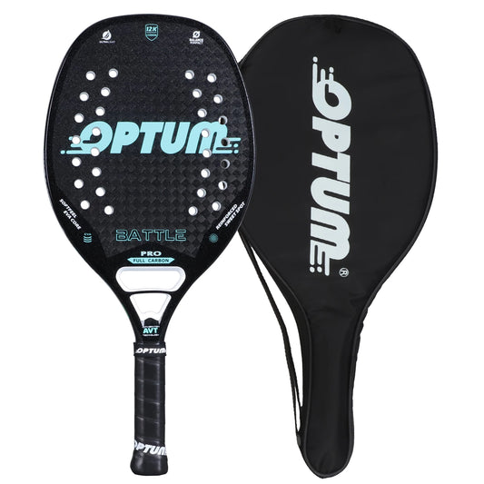 Raquete de Beach Tennis  12K Carbono | Superfície Áspera, Alta Performance e Capa Protetora Inclusa