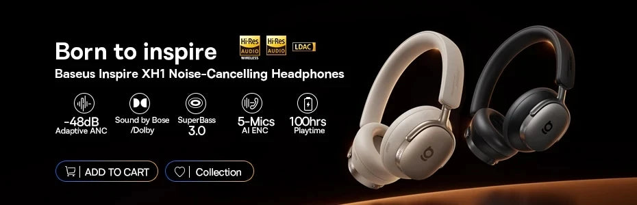 Fones sem fio com cancelamento de ruído híbrido adaptativo