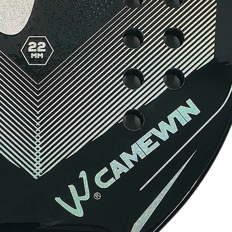 Raquete de Beach Tennis Camewin 3K Carbono Full | Superfície Áspera para Mais Efeito, Controle e Potência