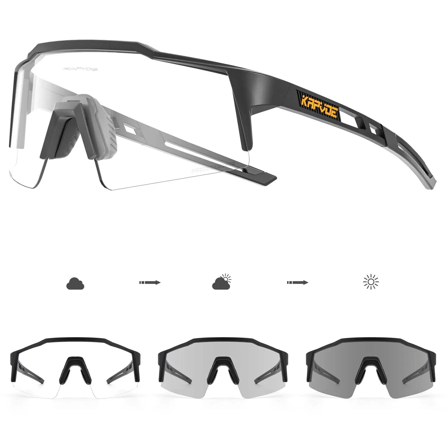 Óculos de Ciclismo Kapvoe Polarizados UV400 – Leves e Ideais para MTB e Estrada