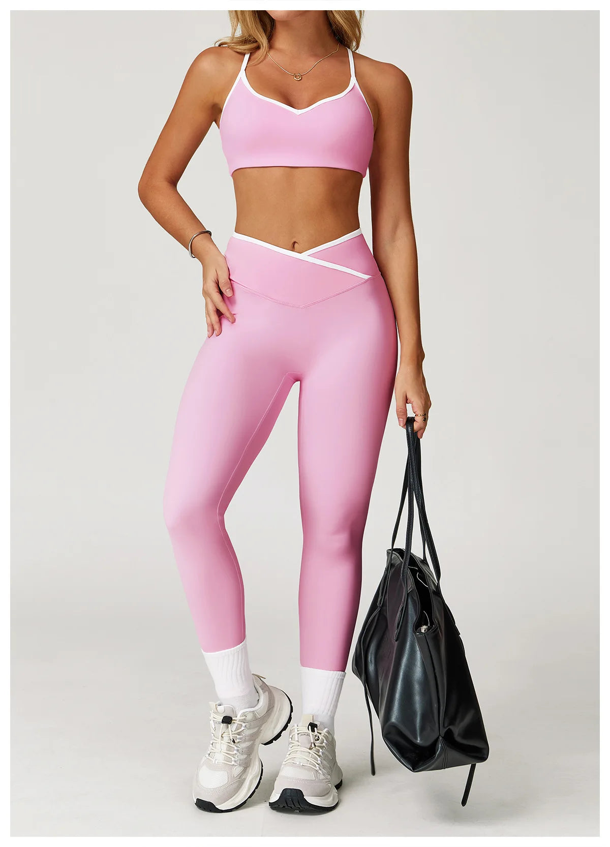 Conjunto Fitness Feminino 2 Peças Flare | Top e Calça Cintura Alta