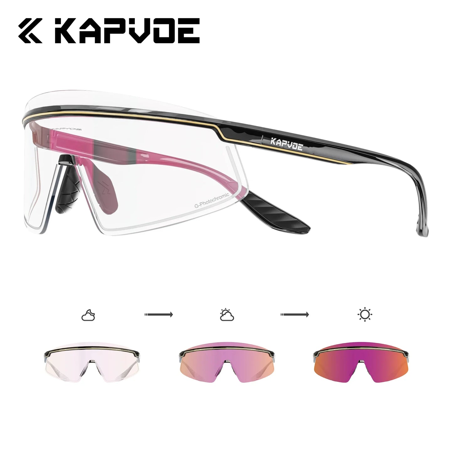 Óculos Esportivo KAPVOE UV400 para Corrida, Ciclismo e Esportes