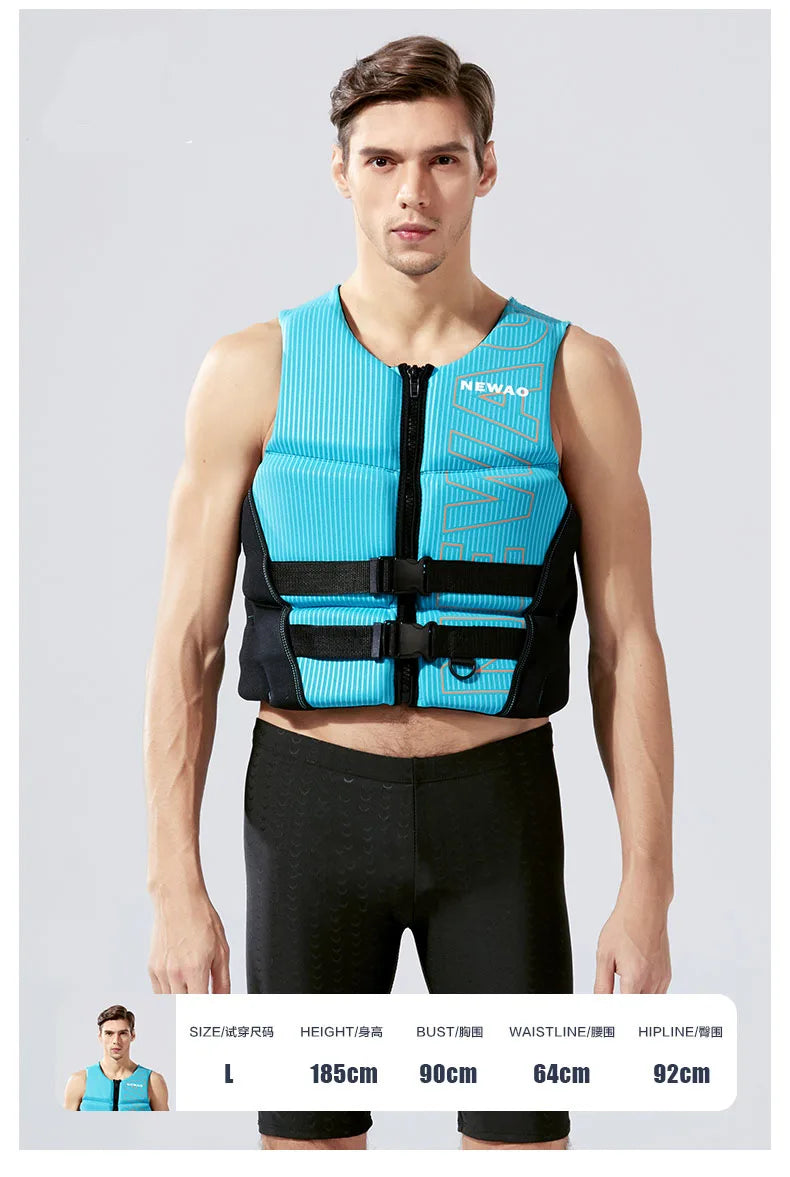 Colete Salva-Vidas Adulto para Caiaque, Jet Ski, Barco, Pesca, Wakeboard e Esportes Aquáticos