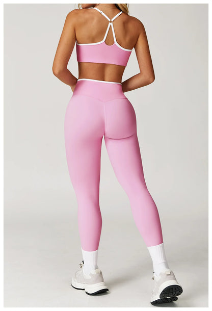 Conjunto Fitness Feminino 2 Peças Flare | Top e Calça Cintura Alta