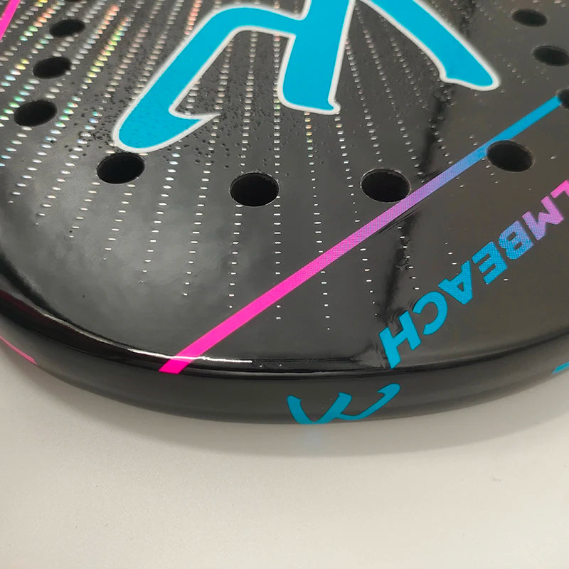 Raquete de Beach Tennis Camewin 3K Carbono Full | Superfície Áspera para Mais Efeito, Controle e Potência