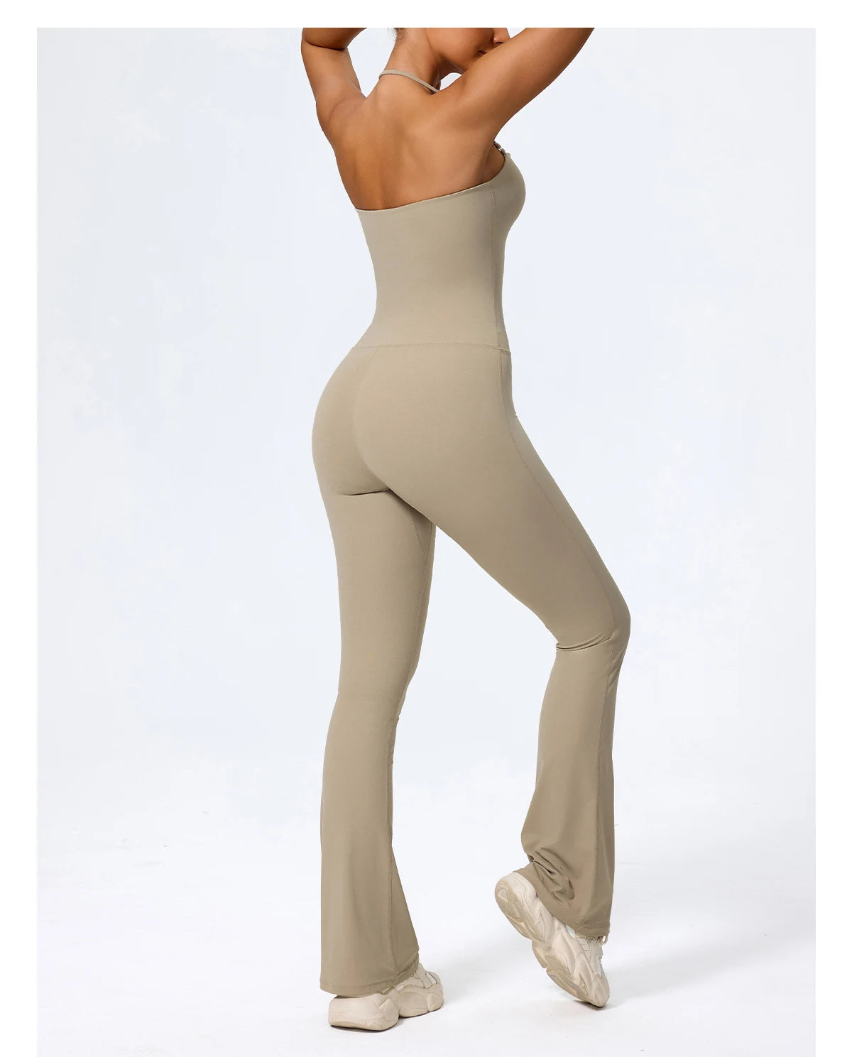 Macacão Fitness Feminino Flare Costas Abertas