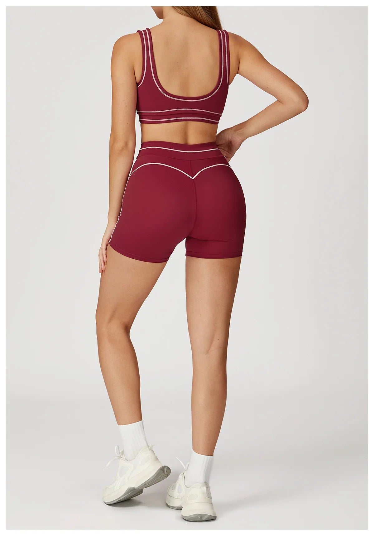 Conjunto Fitness Feminino 2 Peças | Top Esportivo e Shorts Cintura Alta
