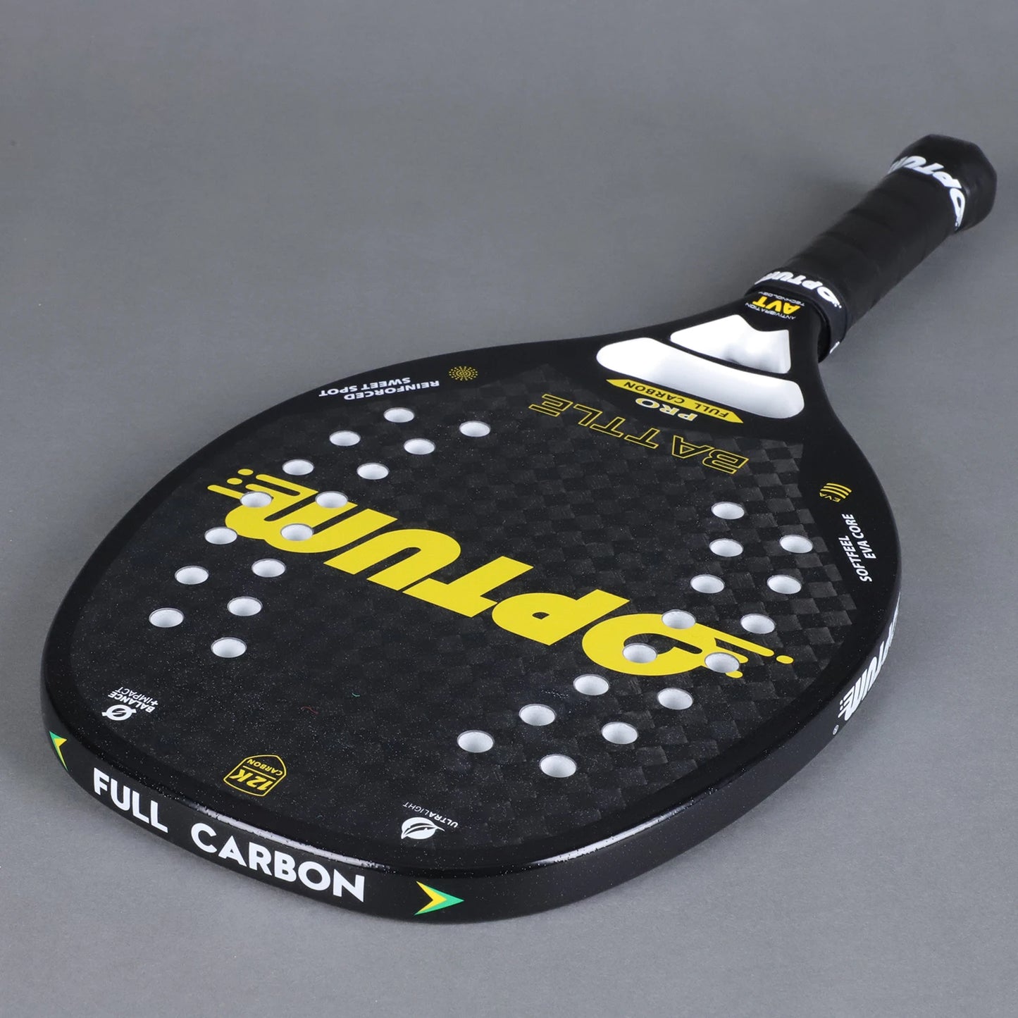 Raquete de Beach Tennis  12K Carbono | Superfície Áspera, Alta Performance e Capa Protetora Inclusa