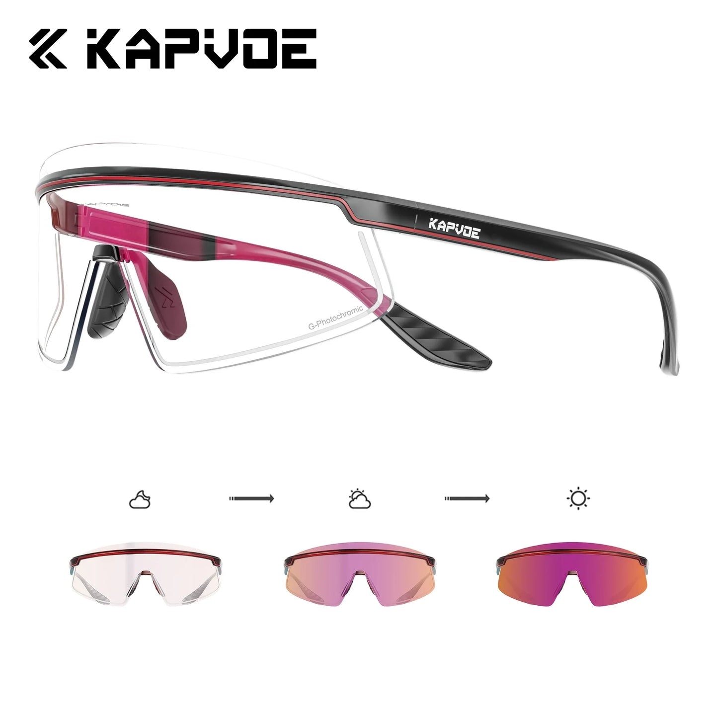 Óculos Esportivo KAPVOE UV400 para Corrida, Ciclismo e Esportes