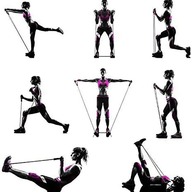 Kit Faixas Elásticas de Resistência com Pegadores | Treino Muscular, Academia em Casa e Exercícios Funcionais