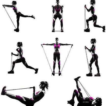 Kit Faixas Elásticas de Resistência com Pegadores | Treino Muscular, Academia em Casa e Exercícios Funcionais