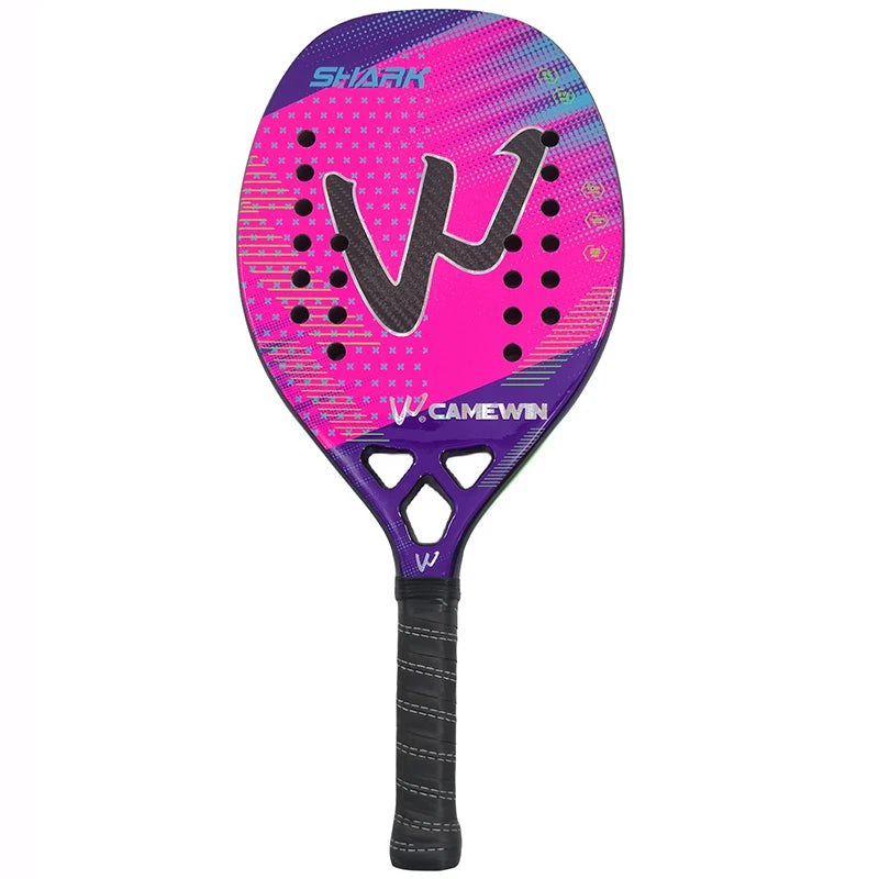 Raquete de Beach Tennis Camewin 3K Fibra de Carbono | Superfície Áspera para Mais Efeito e Controle