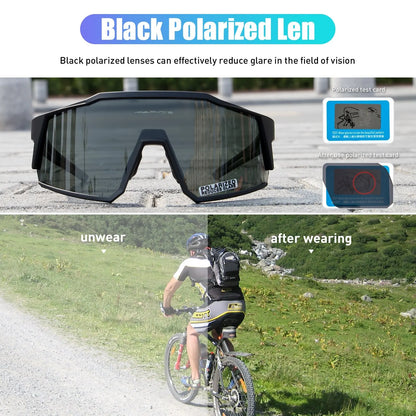 Óculos de Ciclismo Kapvoe Polarizados UV400 – Leves e Ideais para MTB e Estrada