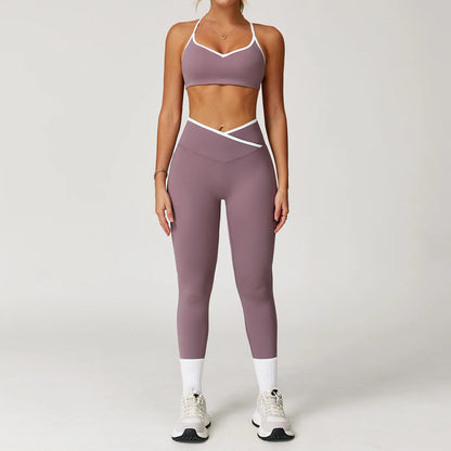 Conjunto Fitness Feminino 2 Peças Flare | Top e Calça Cintura Alta