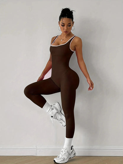 Macacão Fitness Feminino Seamless Canelado | Peça Única para Academia, Yoga, Pilates e Treinos