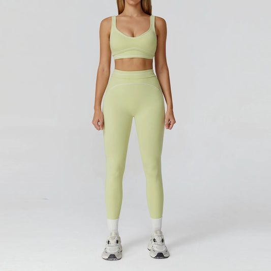 Conjunto Fitness Feminino 2 Peças | Top Esportivo e Shorts Cintura Alta