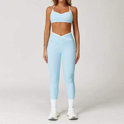 Conjunto Fitness Feminino 2 Peças Flare | Top e Calça Cintura Alta