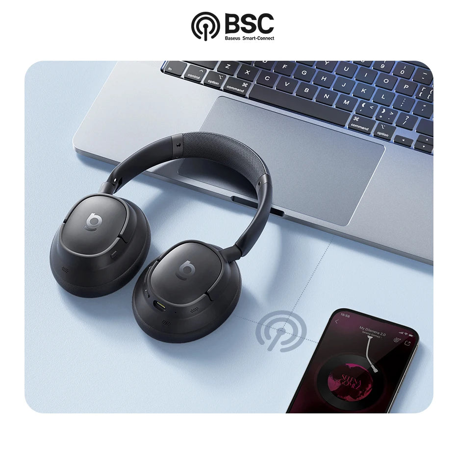 Fones sem fio com cancelamento de ruído híbrido adaptativo