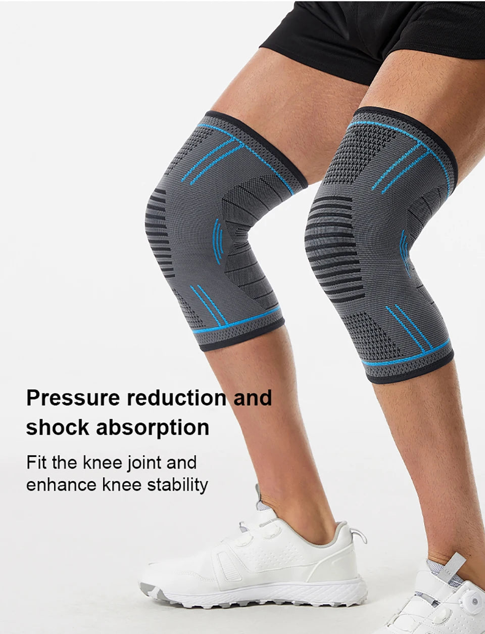 Joelheira Esportiva de Compressão Alta Elasticidade | Proteção, Absorção de Impacto e Suporte para Treinos e Esportes