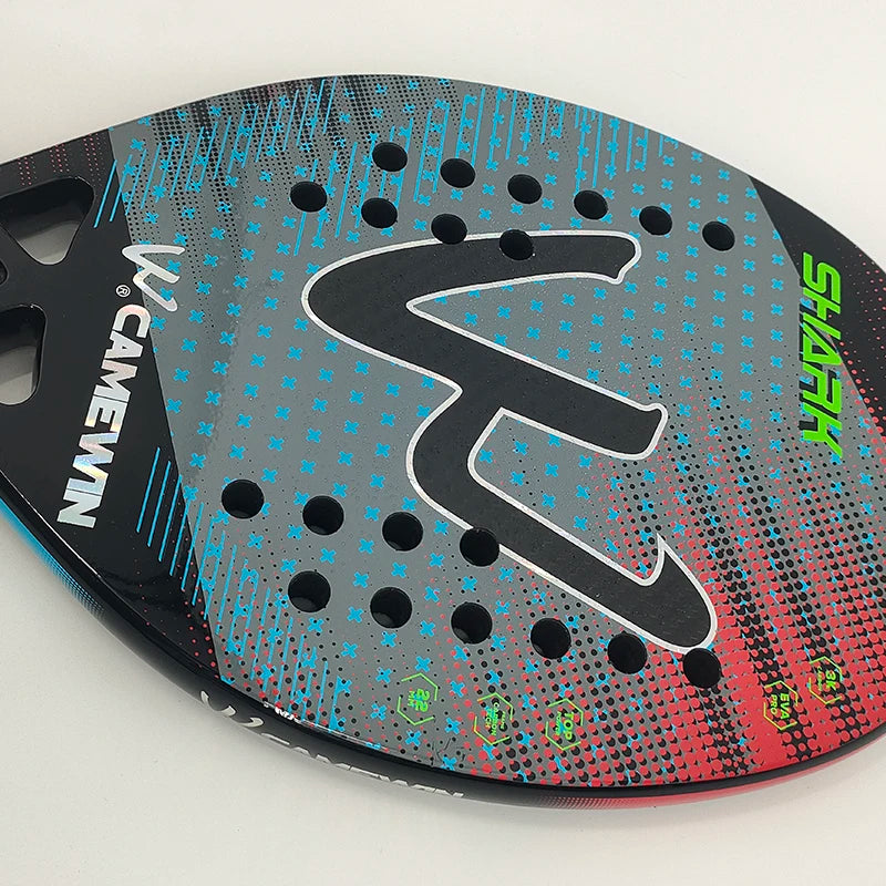 Raquete de Beach Tennis Camewin 3K Fibra de Carbono | Superfície Áspera para Mais Efeito e Controle
