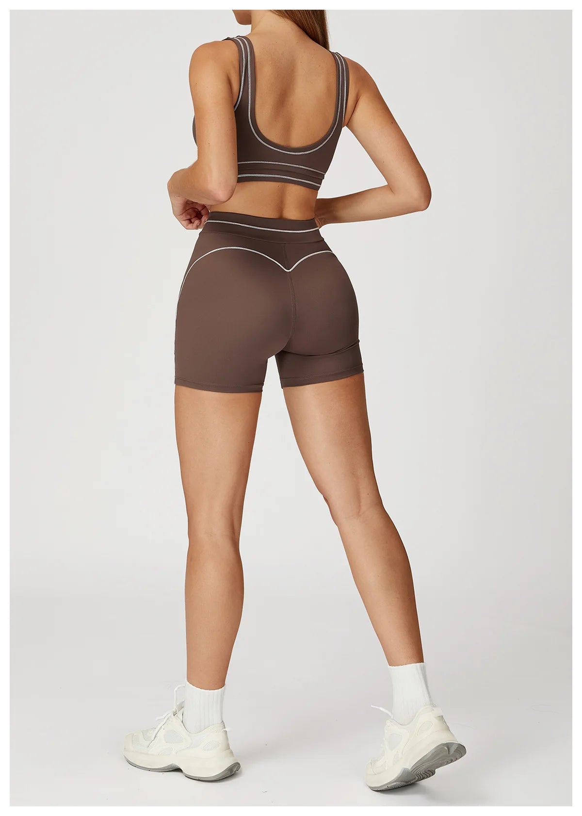 Conjunto Fitness Feminino 2 Peças | Top Esportivo e Shorts Cintura Alta