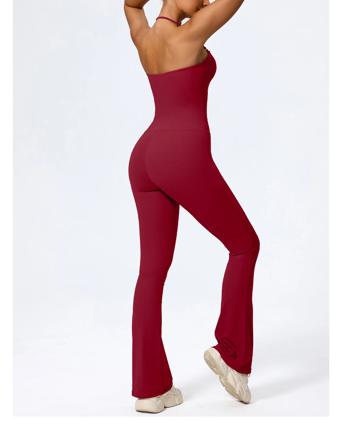Macacão Fitness Feminino Flare Costas Abertas