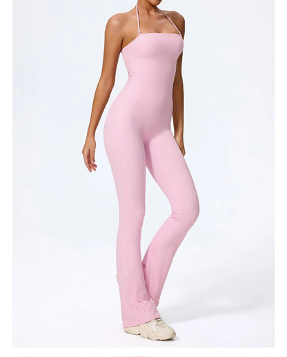 Macacão Fitness Feminino Flare Costas Abertas