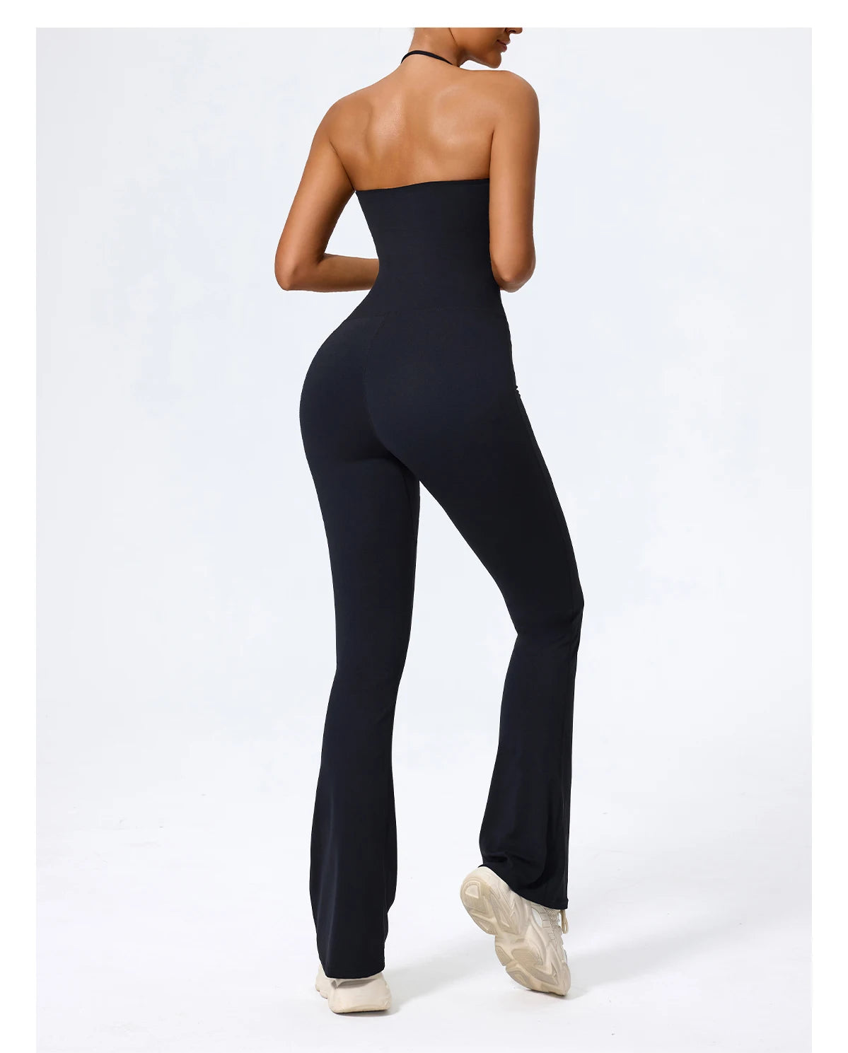 Macacão Fitness Feminino Flare Costas Abertas