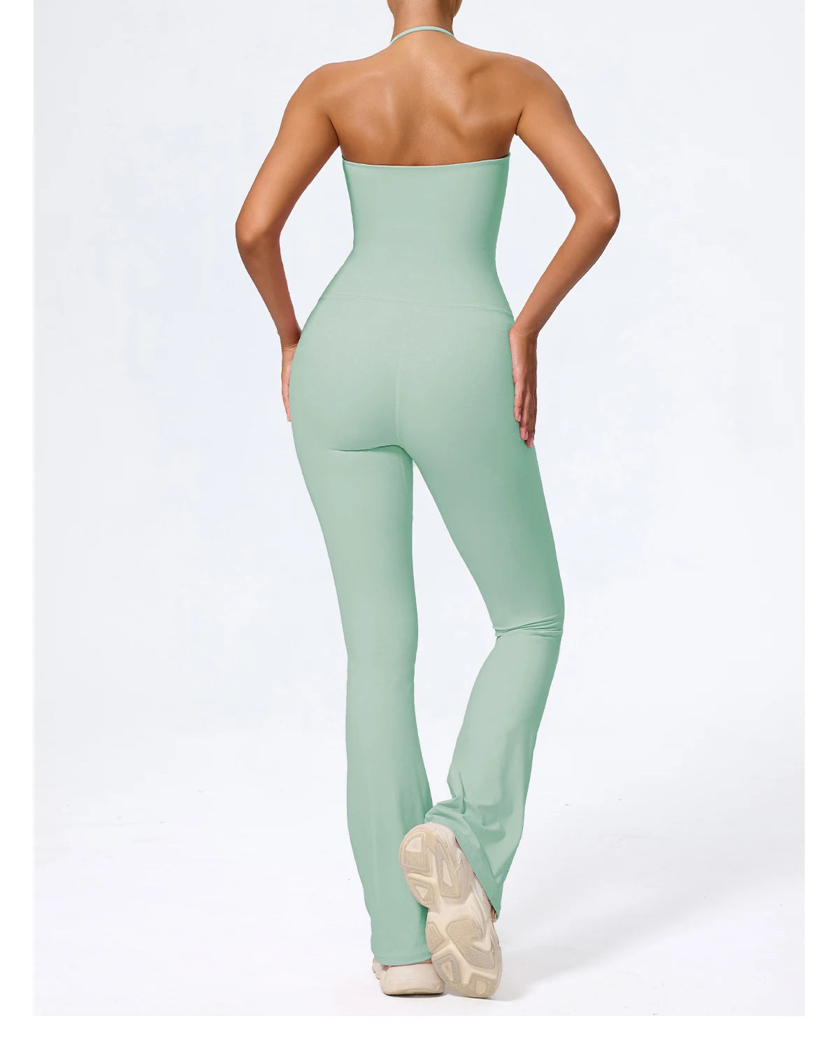 Macacão Fitness Feminino Flare Costas Abertas