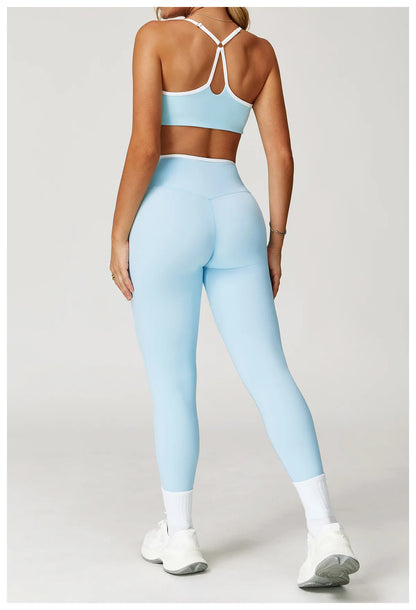 Conjunto Fitness Feminino 2 Peças Flare | Top e Calça Cintura Alta