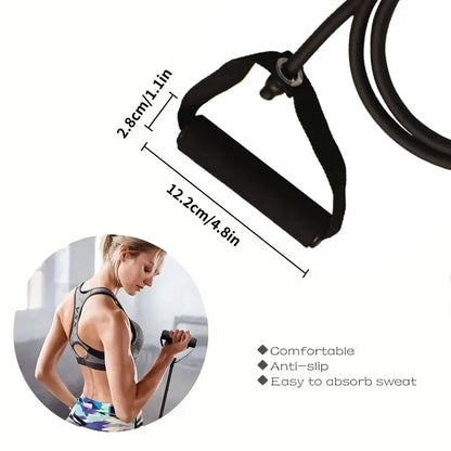 Kit Faixas Elásticas de Resistência com Pegadores | Treino Muscular, Academia em Casa e Exercícios Funcionais