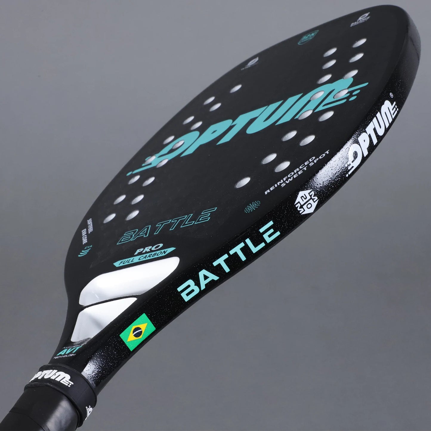 Raquete de Beach Tennis  12K Carbono | Superfície Áspera, Alta Performance e Capa Protetora Inclusa