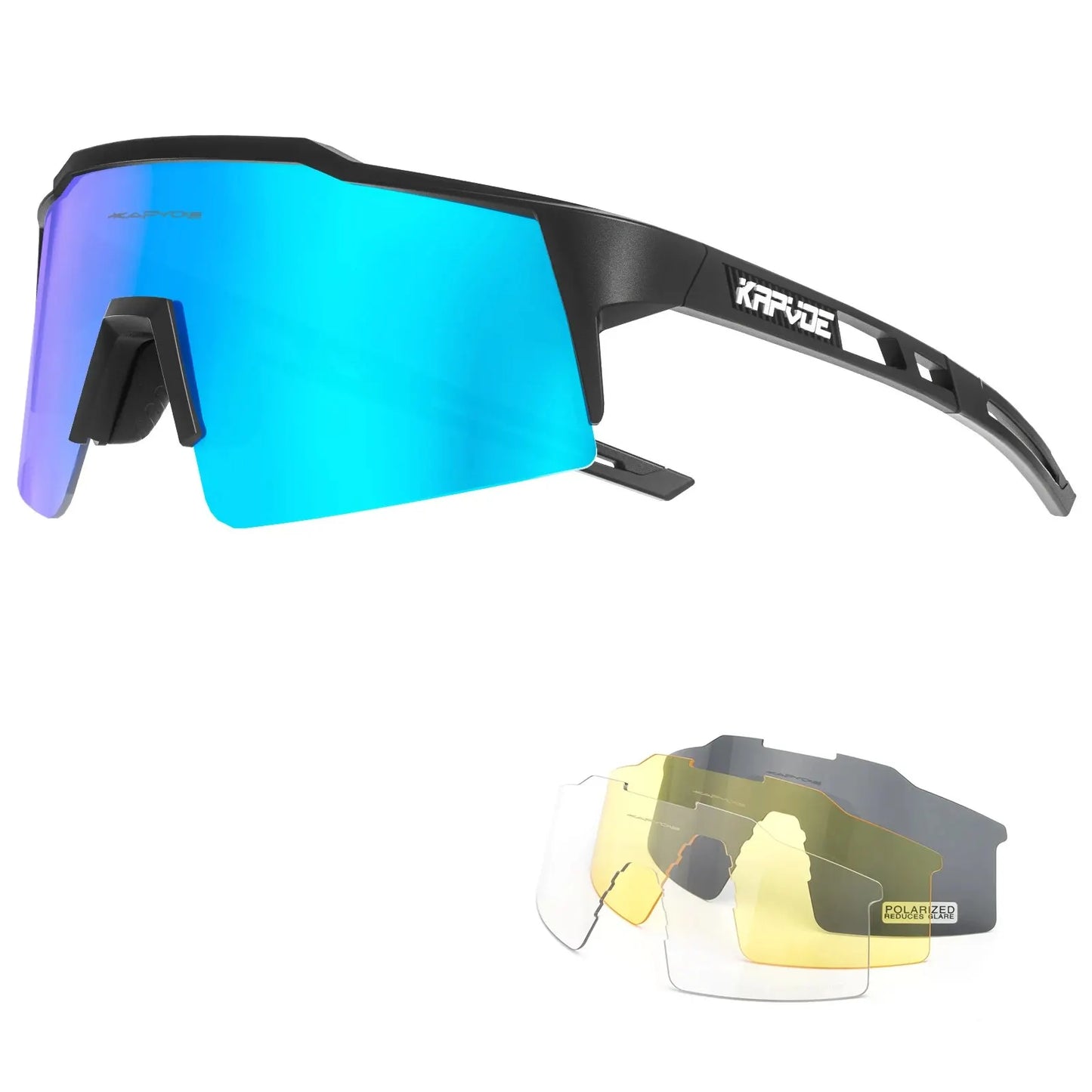 Óculos de Ciclismo Kapvoe Polarizados UV400 – Leves e Ideais para MTB e Estrada