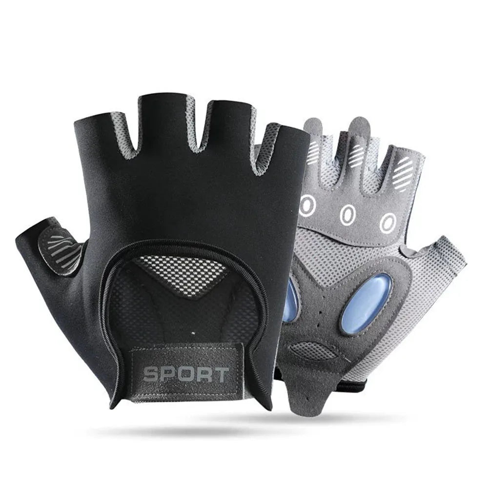 Luvas Esportivas para Ciclismo e Academia com Meio Dedo, Antiderrapantes e Absorção de Impacto