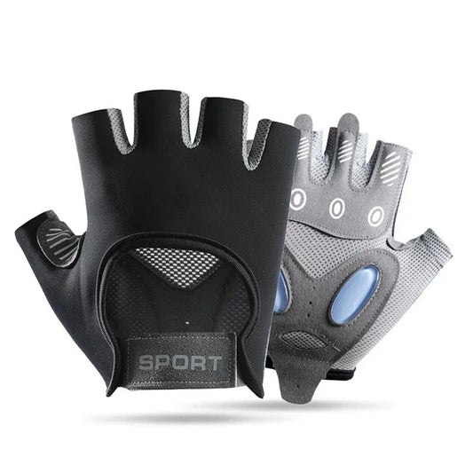 Luvas Esportivas para Ciclismo e Academia com Meio Dedo, Antiderrapantes e Absorção de Impacto