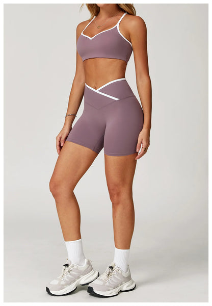 Conjunto Fitness Feminino 2 Peças Flare | Top e Calça Cintura Alta