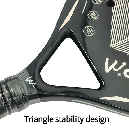Raquete de Beach Tennis Camewin 3K Carbono Full | Superfície Áspera para Mais Efeito, Controle e Potência