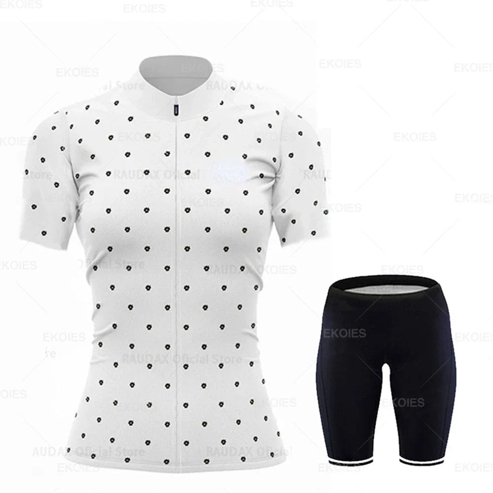 Conjunto Feminino de Ciclismo RAUDAX Verão – Camisa + Bretelle