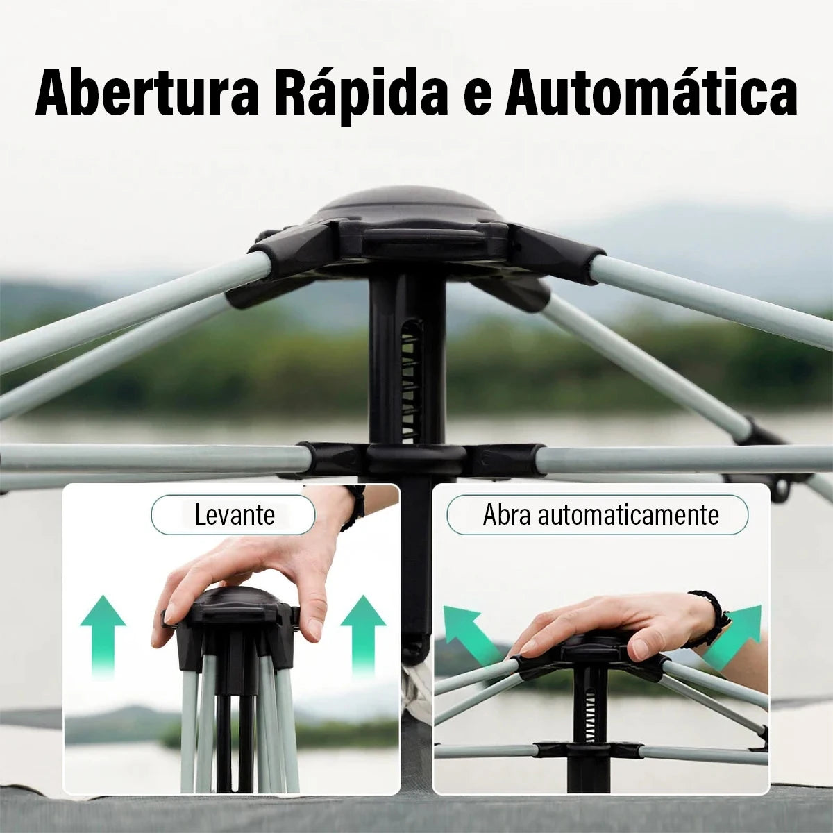 Barraca Automática Portátil para 4 Pessoas | Camping, Trilha e Proteção com Cobertura Impermeável