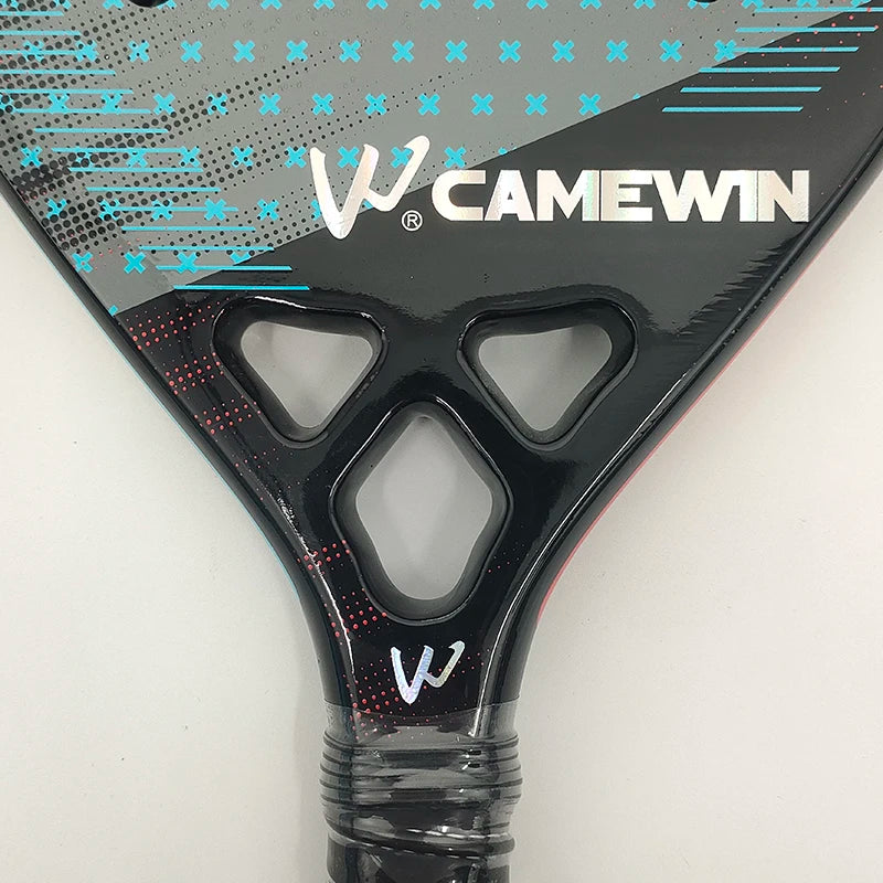 Raquete de Beach Tennis Camewin 3K Fibra de Carbono | Superfície Áspera para Mais Efeito e Controle