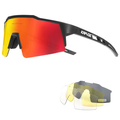 Óculos de Ciclismo Kapvoe Polarizados UV400 – Leves e Ideais para MTB e Estrada