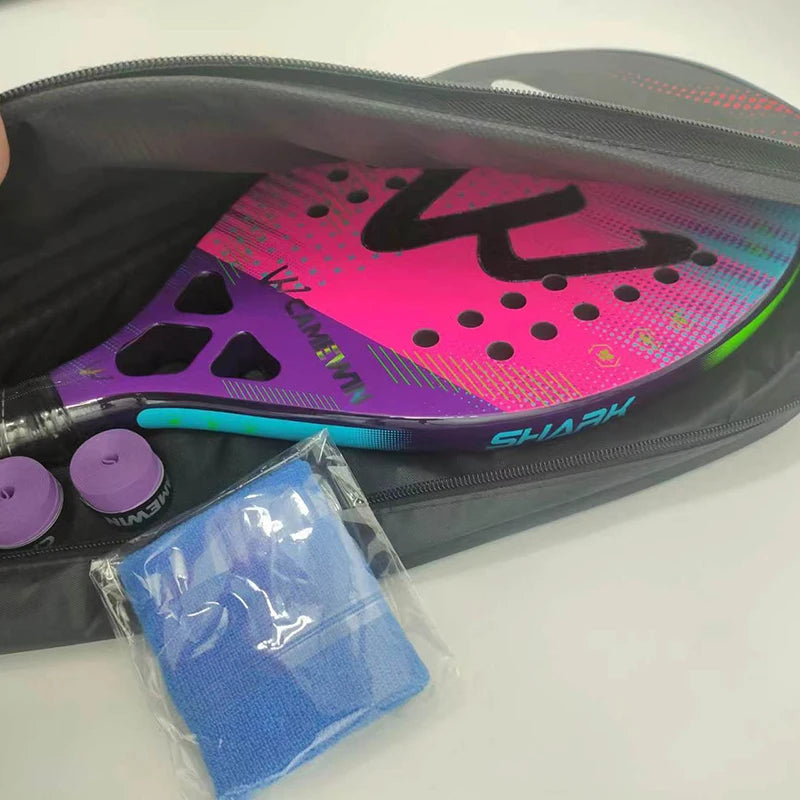 Raquete de Beach Tennis Camewin 3K Fibra de Carbono | Superfície Áspera para Mais Efeito e Controle