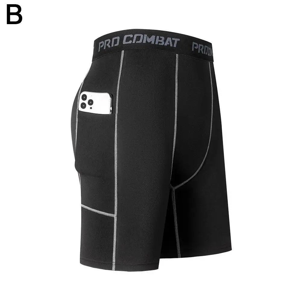 Short Masculino de Compressão com Bolso | Dry Fit, Respirável e Ideal para Corrida, Academia e Ciclismo