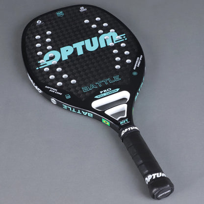 Raquete de Beach Tennis  12K Carbono | Superfície Áspera, Alta Performance e Capa Protetora Inclusa